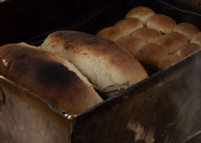 Home-made freshly baked bread and buns make you feel at home on safari
